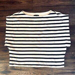 Women’s Size Large J Crew black/white striped short sleeve shirt